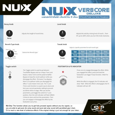 NUX Verb Core Deluxe (8 Reverb) Pedal Core Series Stompboxes