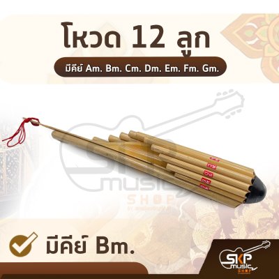 โหวด 12 ลูก โหวดอีสาน มีคีย์ Am. Bm. Cm. Dm. Em. Fm. Gm.