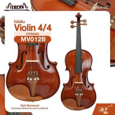 ไวโอลิน 4/4 ไม้หน้าสปรูซแท้ ไม้หลังและข้างเมเปิลแท้ พาสไม้บ๊อกวู๊ด Violin 4/4 FITNESS MV012B Part Boxwood