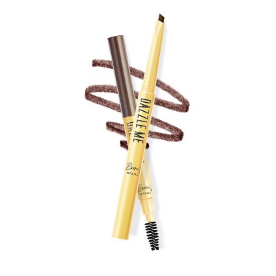 Dazzle Me Brow Likey แดซเซิล มี ดินสอเขียนคิ้ว รูปทรงปลายหยดน้ำ นุ่มลื่น  พร้อมแปรงปัดคิ้ว