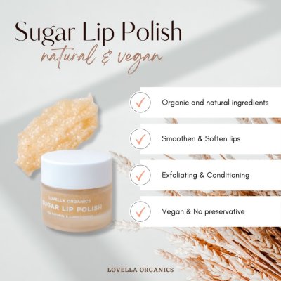 Lovella Organics Sugar Lip Polish (10g) เลิฟเวลล่า ออร์แกนิค ลิปสครัป
