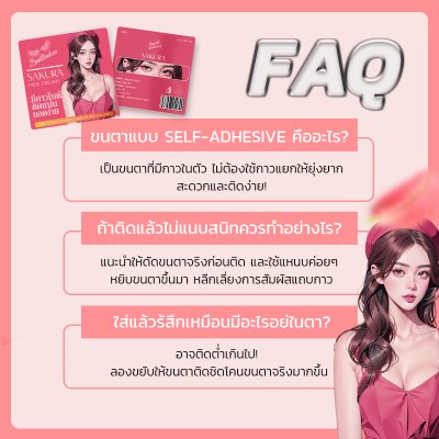 2Min Sakura (1 กล่องมี 60 ช่อ) ขนตาปลอมมีกาวในตัว รุ่น Sakura