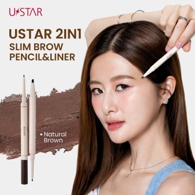 Ustar 2 In 1 Slim Brow Pencil & Liner ยูสตาร์ ทู อิน วัน สลิม บราว เพนซิล แอนด์ ไลเนอร์