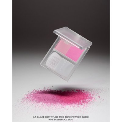 La Glace Brattitude Two Tone Powder Blush (4g) ลากลาส บลัชฝุ่น