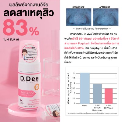 D.Dee Micellar Cleansing Mousse (80ml) ดีดี มูสล้างหน้า
