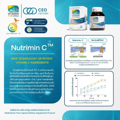 CEO Factory Multivitamin Plus (Capsule 24g) แบบแคปซูล ซีอีโอ แฟคตอรี่ มัลติวิตามินพลัส 40 แคปซูล