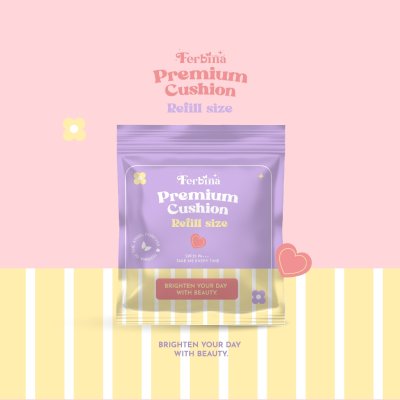 Ferbina Premium Cushion Refill Size SPF35 PA+++ เฟอบีน่า รีฟิลคุชชั่น ปกปิด คุมมัน กันน้ำ กันเหงื่อ