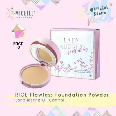 Lady Audrey Rice Flawless Foundation Powder เลดี้ ออเดรย์  แป้งพัฟท์ ผสมรองพื้น คุมมัน