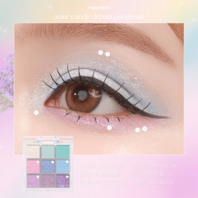Meilinda Your Candy Dream Palette เมลินดา อายแชโดว์ เนื้อฉ่ำเล่นแสง ให้เปลือกตาเปล่งประกายสดใส