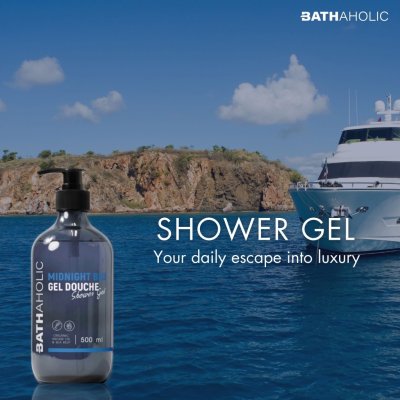 Bathaholic Shower Gel Midnight Blu บาสอะฮอลิค ชาวเวอร์เจล กลิ่นมิดไนท์บลู