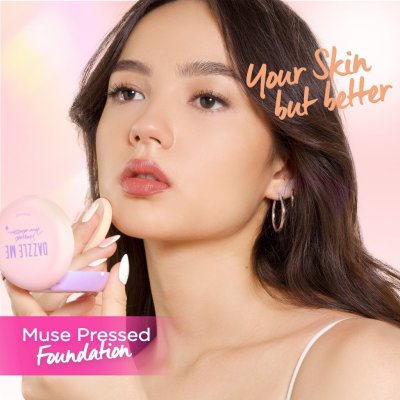 Dazzle Me Muse Pressed Foundation แดซเซิล มี แป้งผสมรองพื้นเนื้อบางเบา ติดทน คุมมัน