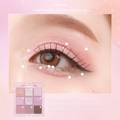 Meilinda Your Candy Dream Palette เมลินดา อายแชโดว์ เนื้อฉ่ำเล่นแสง ให้เปลือกตาเปล่งประกายสดใส