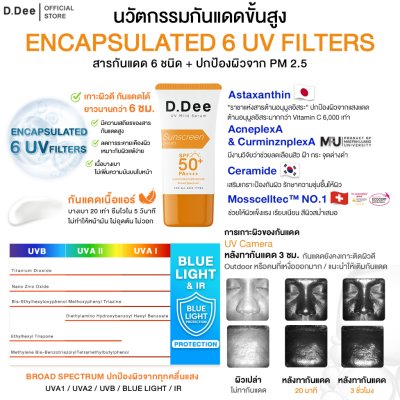  D.Dee UV Mild Serum SPF50+ PA++++ (20g) ดีดี เซรั่มกันแดด