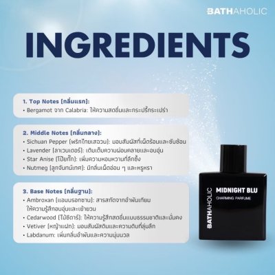 Bathaholic Midnight Blu Charming Parfume (50ml) น้ำหอม บาสอะฮอลิค กลิ่นมิดไนท์บลู