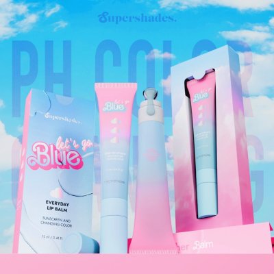 Supershades Let’S Go Blue Everyday Lip Balm ลิปบาล์มเปลี่ยนสีเนื้อฉ่ำ พร้อมหัวนวดโลหะ