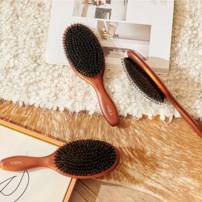 Mira Pro Plus Hair Texture Boar Bristle Hair Brush มิร่า หวีหมูป่า ผมสวยไม่พันกัน ลดมันลดฟูได้