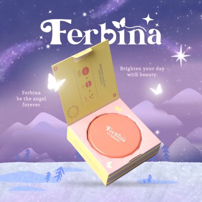 Ferbina Premium Cushion SPF35 PA+++ เฟอบีน่า คุชชั่น ปกปิด คุมมัน กันน้ำ กันเหงื่อ (ตลับชมพู)