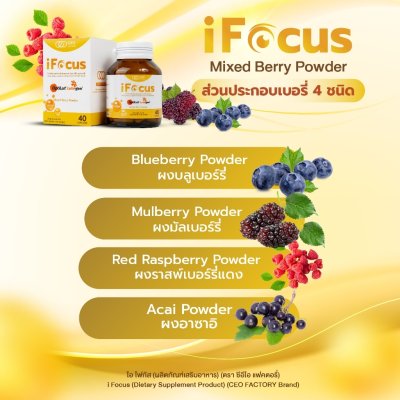 CEO Factory Ifocus (24g) ซีอีโอ แฟคตอรี่ ผลิตภัณฑ์เสริมอาหาร บำรุงสายตา