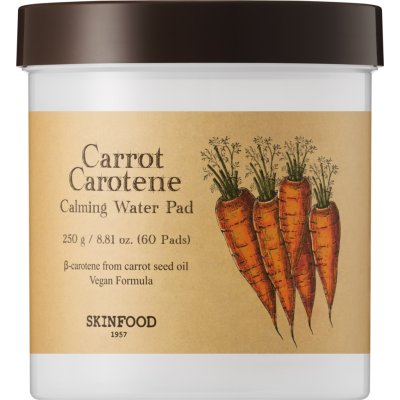 Skinfood Carot Carptene Calming Water Pad (60pads) สกินฟู๊ด แบล็ค ชูการ์ มาสก์ วอช ออฟ