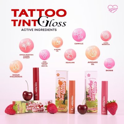 LovePotion Tattoo Lip Gloss (3g) เลิฟโพชั่น ลิปทินท์กลอส