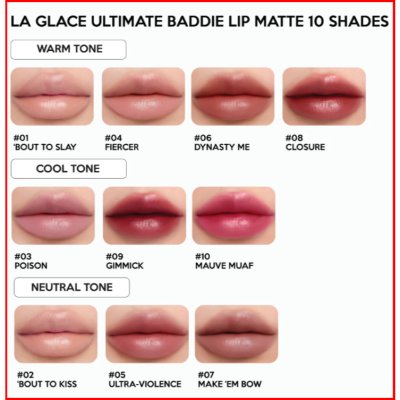 La Glace Ultimate Baddie Lip Matte (2.3g) ลากลาส ลิปแมท