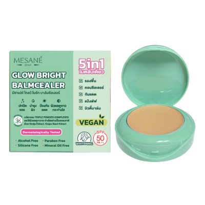 Mesane Glow Bright Balmcealer (5g) มีซาเน่ห์ แป้ง เนื้อบาล์ม สูตรเพื่อผิวกระจ่างใส บางเบา