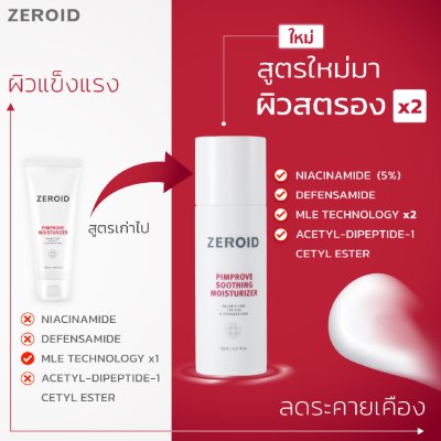 Zeroid Pimprove Soothing Moisturizer (95ml) ซีรอย มอยส์เจอร์ไรเซอร์ เพื่อคนผิวมันขาดน้ำ บูสผิว x2