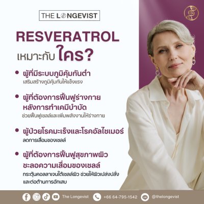 The Longevist Resveratrol (1 กระปุกมี 30 แคปซูล) เดอะ ลอนจีวีสต์ อาหารเสริมเพื่อหัวใจและไต