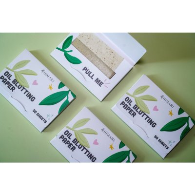 Himari Oil Blotting Paper (1 กล่องมี 50 แผ่น) ฮิมาริ กระดาษซับมัน จากใบชาเขียวธรรมชาติจากญี่ปุ่น