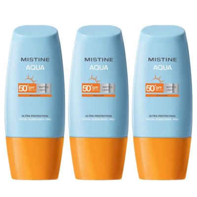Mistine Box Set Mistine Aqua Base Ultra Protection Matte&Light Facial Sunscreen  Pro SPF50 PA++++  (40ml) มิสทีน เซท