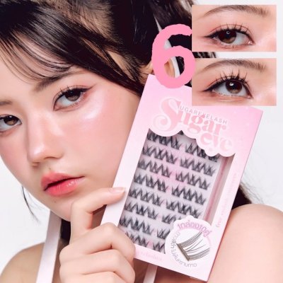 [แถมฟรี! แหนบ] Sugareye ชูการ์อาย ขนตาปลอม กาวในตัว กาวเจลลี่ ไม่เป็นอันตรายต่อดวงตา ไม่แสบไม่คัน