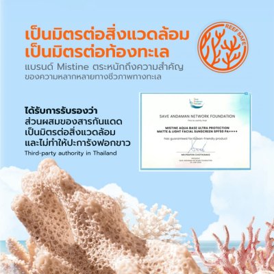 Mistine Aqua Base Ultra Protection Matte&Light Facial Sunscreen Pro SPF50+ PA++++  (40ml) มิสทีน  ครีมกันแดด