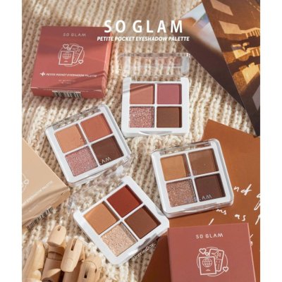 [2 ชิ้น 259.-] So Glam Petite Pocket Eyeshadow Palette โซ แกลม พาเลทอายแชโดว์ 4 เฉดสีในตลับเดียว
