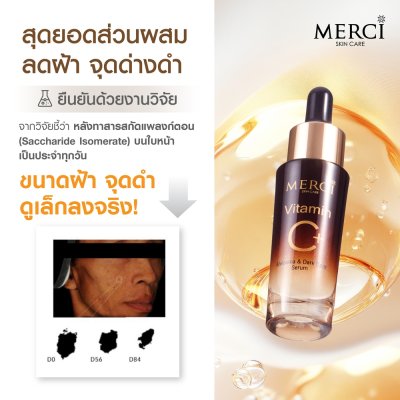 Merci Vitamin C+ Melasma & Dark Spot Serum (15ml) เมอร์ซี่ วิตามินซีพลัส เมลาสม่า แอนด์ ดาร์ค สปอต เซรั่ม