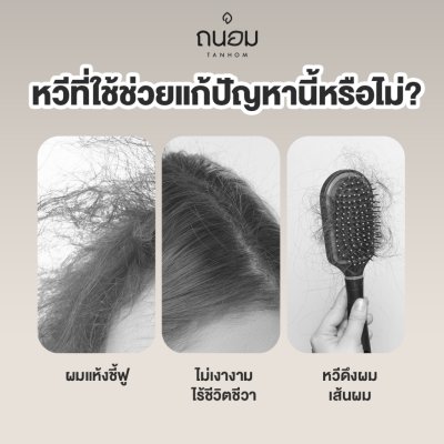 Tanhom Boar Bristle Brush ถนอม หวีขนหมูป่าแท้