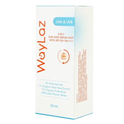 WayLaz 2-in-1 Sun and Serum Mist with SPF50+ PA++++ (30ml) ทู อิน วัน ซัน แอนด์ เซรั่ม มิสท์ วิธ เอสพีเอฟ 50+ พีเอ++++ 