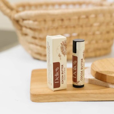 Delico Cocoa Butter Organic Lip Balm (5g) เดลิโก้ ลิปบาล์มออร์แกนิคโกโก้บัตเตอร์