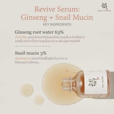 Beauty of Joseon Revive Serum Ginseng + Snail Mucin (30ml) บิวตี้ ออฟ โชซอน เซรั่มบำรุงผิว