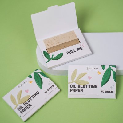Himari Oil Blotting Paper (1 กล่องมี 50 แผ่น) ฮิมาริ กระดาษซับมัน จากใบชาเขียวธรรมชาติจากญี่ปุ่น