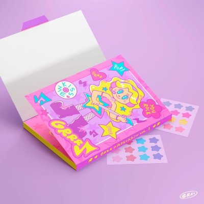 Grrrbeauty Popstar! Grrr Hydrocolloid Acne Patches (2 แผ่น 24 ชิ้น) เกอบิวตี้ แผ่นแปะ ลาย popstar!