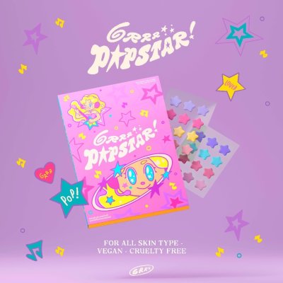 Grrrbeauty Popstar! Grrr Hydrocolloid Acne Patches (2 แผ่น 24 ชิ้น) เกอบิวตี้ แผ่นแปะ ลาย popstar!