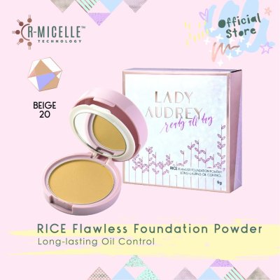 Lady Audrey Rice Flawless Foundation Powder เลดี้ ออเดรย์  แป้งพัฟท์ ผสมรองพื้น คุมมัน