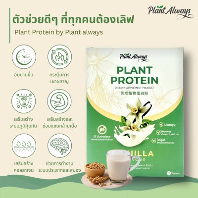 Plant Always Dietary Supplement Product Plant Protein Vanilla Flavour แพลนท์ ออลเวย์ โปรตีนพืช