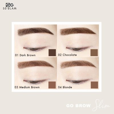 So Glam Go Brown Slim Slim Eyebrow Pencil โซ แกลม ดินสอเขียนคิ้ว กันน้ำ กันเหงื่อ ติดทน
