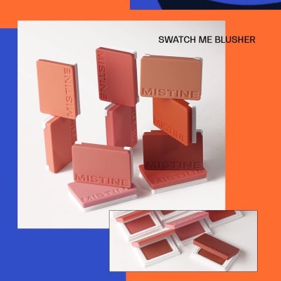 Mistine Swatch Me Blusher มิสทีน บลัชออน เนื้อเนียน เกลี่ยง่าย 10 โทนสี สีติดชัด