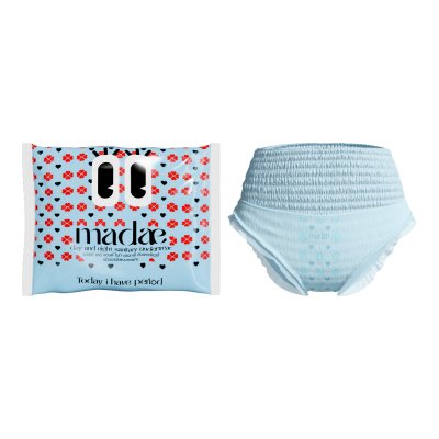 Madae Day And Night Sanitary Underwear (1 กล่องมี 2 ชิ้น) มาเดย์ เดย์ แอนด์ ไนท์ แสนิทารี่ อันเดอร์แวร์ ผ้าอนามัยแบบกางเ