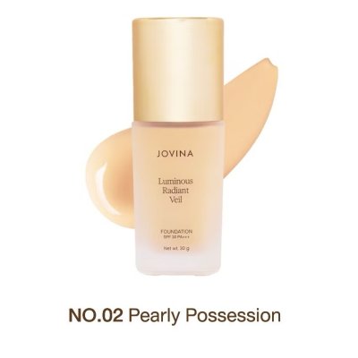 Jovina Luminous Radiant Veil Foundation SPF 30 PA+++ โจวีน่า รองพื้นที่ให้การปกปิดแบบ Medium - Full Coverage