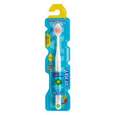 Dr.Ray Wide head คละสี ดอกเตอร์ เรย์ ไวด์ เฮด แปรงฟัน ขนแปรง 2 ชั้น
