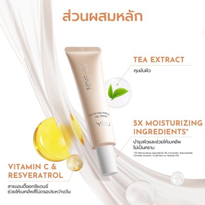 Y.O.U Fit-Skin Mattifying Poreless Primer (20ml) ยู ไพรเมอร์เจล
