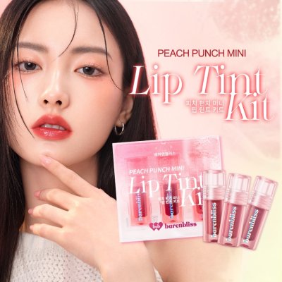Barenbliss Peach Punch Mini Lip Tint Kit (Set 3x1.5ml) แบร์แอนด์บลิซ เซ็ทลิปทินต์